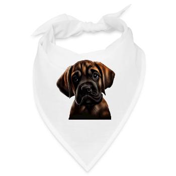 Dogge Doggen Hund Hunde Deutsche Dogge - Bandana - Weiß - Vorne