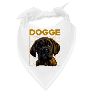 Dogge Doggen Hund Hunde Deutsche Dogge - Bandana - Weiß - Vorne