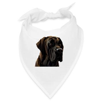 Dogge Doggen Hund Hunde Deutsche Dogge - Bandana - Weiß - Vorne