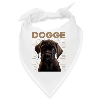 Dogge Doggen Hund Hunde Deutsche Dogge - Bandana - Weiß - Vorne