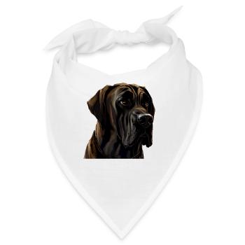 Dogge Doggen Hund Hunde Deutsche Dogge - Bandana - Weiß - Vorne