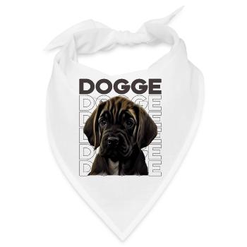 Dogge Doggen Hund Hunde Deutsche Dogge - Bandana - Weiß - Vorne
