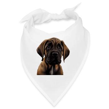 Dogge Doggen Hund Hunde Deutsche Dogge - Bandana - Weiß - Vorne