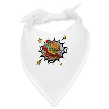 Ich liebe Fast-Food, Burger und Pommes - Bandana - Weiß - Vorne