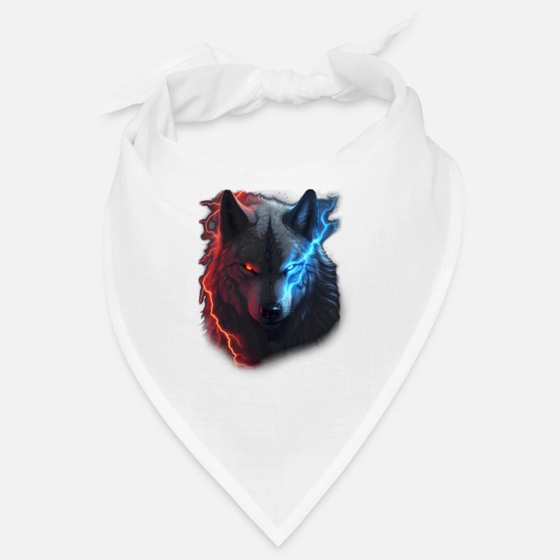 Red and blue lightning wolf Bandana