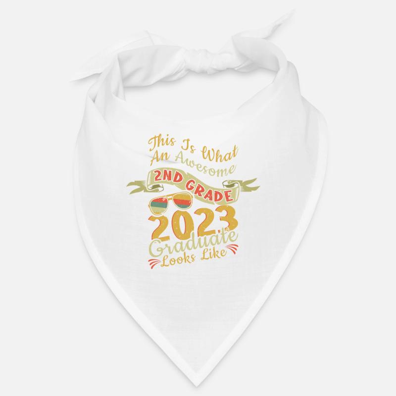 Retro Awesome Absolvent der 2. Klasse macht seinen Abschluss 2023 Bandana