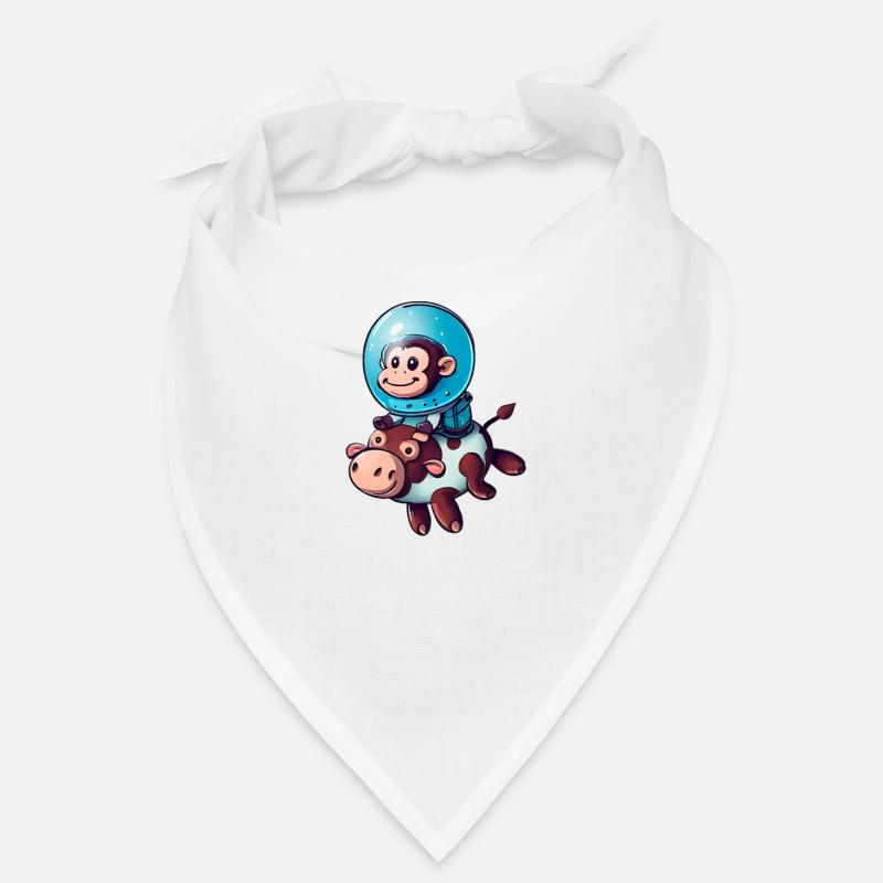 Singe sur Cow Rocket Shake Astronaute Cosmonaute Bandana