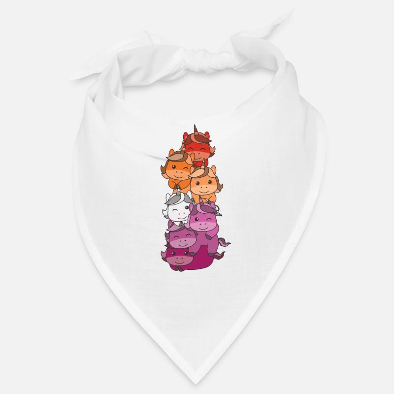 Lesbian Flag Pride LGBTQ Cute Unicorn Stack Bandana