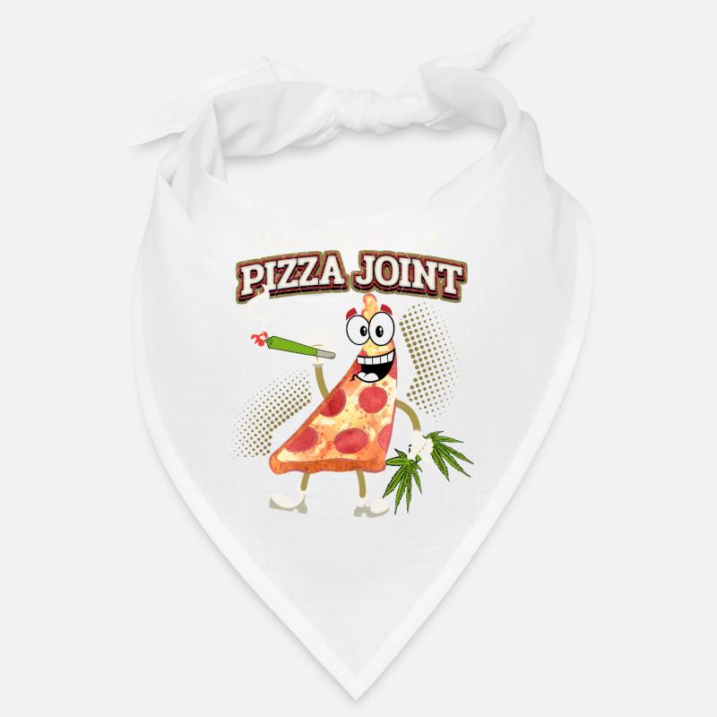 Lustiger Pizza Spruch mit Cannabis Joint, Pun Bandana