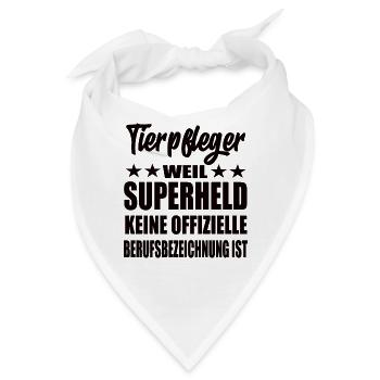 Tierpfleger Superheld Spruch - Bandana - Weiß - Vorne