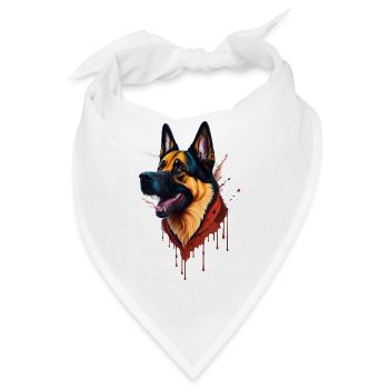 schäferhund german shepherd splashart - Bandana - Weiß - Vorne