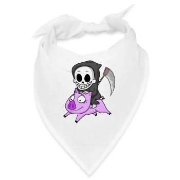 Sensenmann Schwein - Bandana - Weiß - Vorne