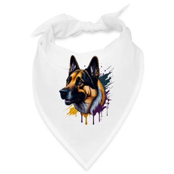 schäferhund german shepherd splashart - Bandana - Weiß - Vorne