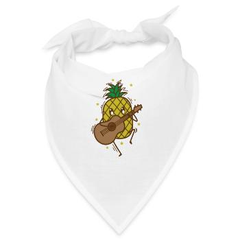 Ananas spielt Gitarre tropisch süße Frucht - Bandana - Weiß - Vorne