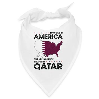 Geboren in Katar Katar Amerikaner USA - Bandana - Weiß - Vorne