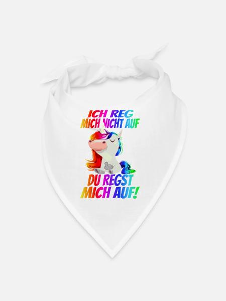 Ich reg mich nicht auf sondern Du! Regenbogen - Bandana - Weiß