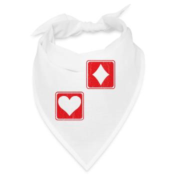 Poker Card Gambling Casino Gambler Game Hand Bluff - Bandana - Weiß - Vorne