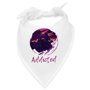 Synthwave Motorcycle Addicted - Bandana - Weiß - Vorne
