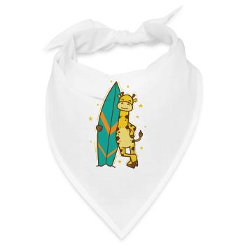 Giraffe mit einem Surfbrett Zoo Savanne - Bandana - Weiß - Vorne