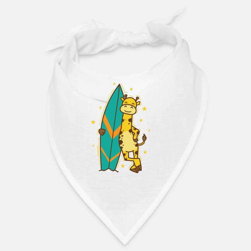 Giraffe mit einem Surfbrett Zoo Savanne Bandana