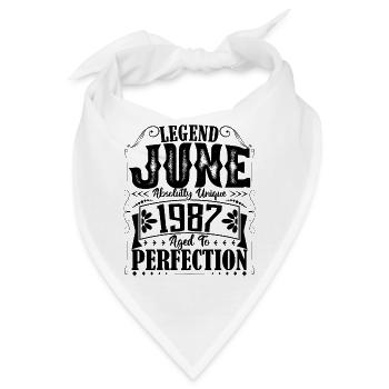 Juni 1987. Geburtstag Juni 1987 Geschenk Juni 1987 - Bandana - Weiß - Vorne