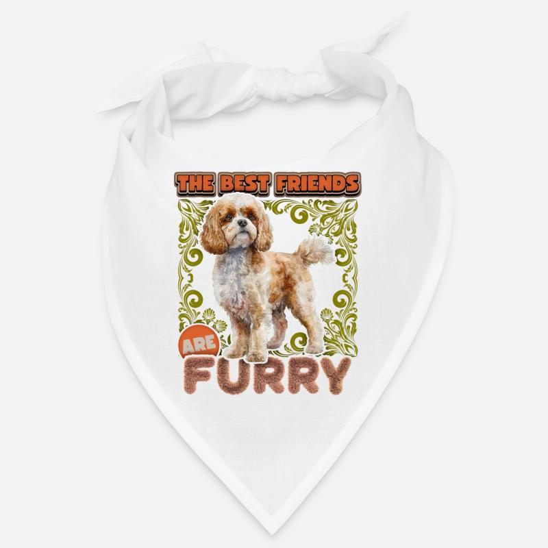 Cavapoo Hund vintage Illustration, lustiger Spruch Bandana