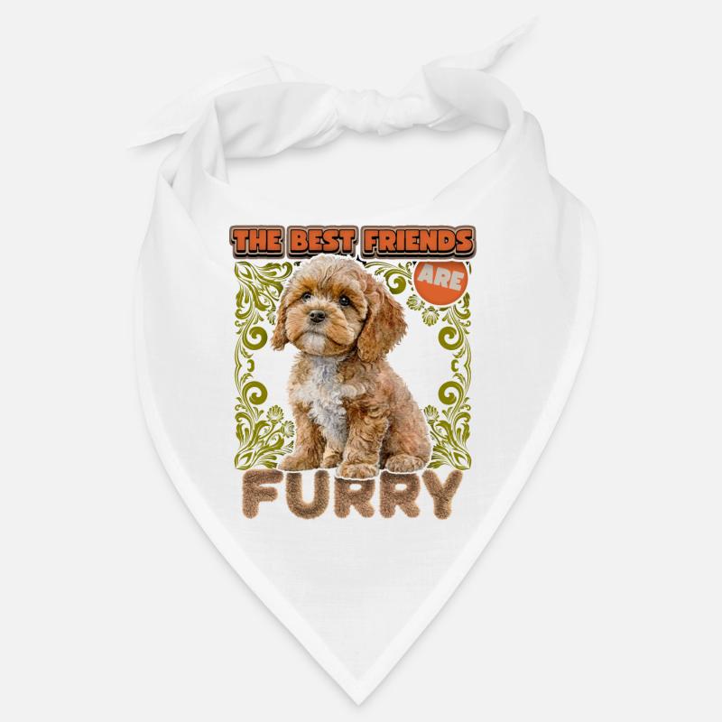 Cavapoo Welpe, vintage Aquarell, Hund, Spruch Bandana
