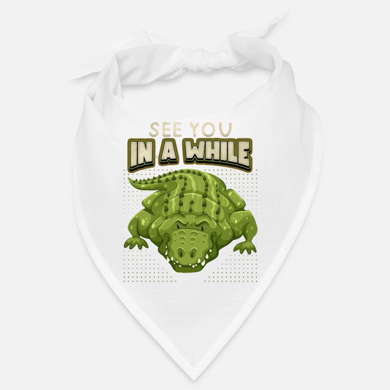 Crocodile Saying, See-You-In-A-While, Comic, Pun Bandana