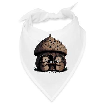 Igel Teeparty Pilz Startseite - Bandana - Weiß - Vorne