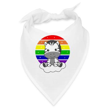 Zebra bunter Regenbogen für Kinder süßes Zebra - Bandana - Weiß - Vorne