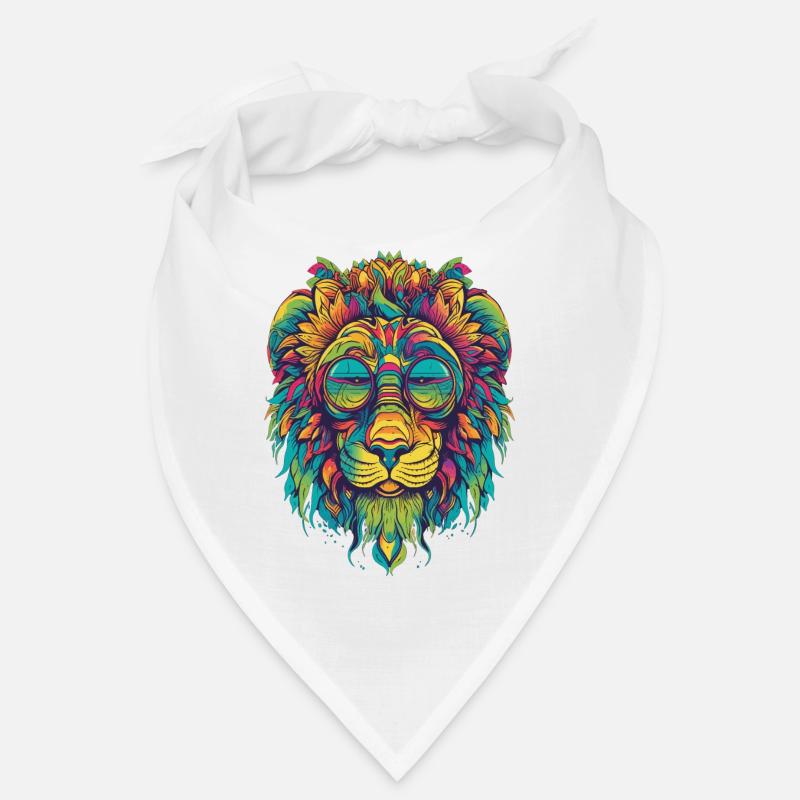 Colorful Lion LSD Psychedelic Design High Bandana