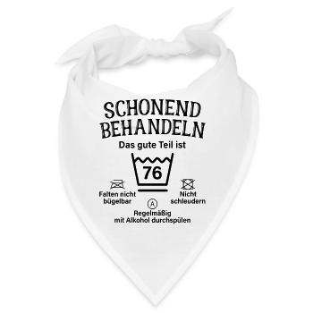 76. Geburtstag Schonend Behandeln 76 Teil Ist 76 - Bandana - Weiß - Vorne
