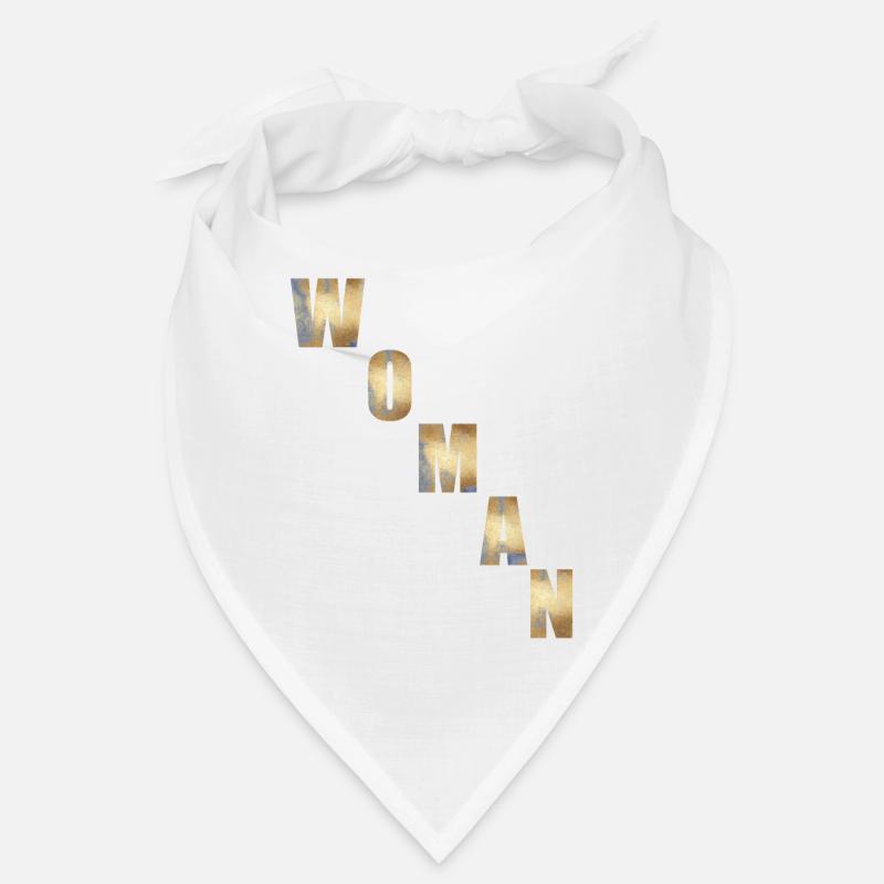 Femme avec des lettres dorées et blanches - Bandana - blanc