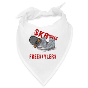 SK8 urban freestylers Skateboard Skaten - Bandana - Weiß - Vorne