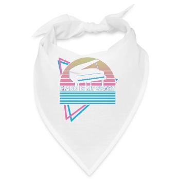 Klavier ist mein Sport Keyboard Klavier Retro - Bandana - Weiß - Vorne
