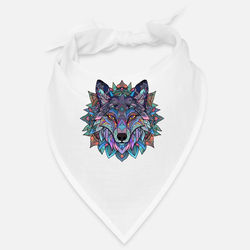 Geometrisches Wolf Mandala ColorFull Bandana