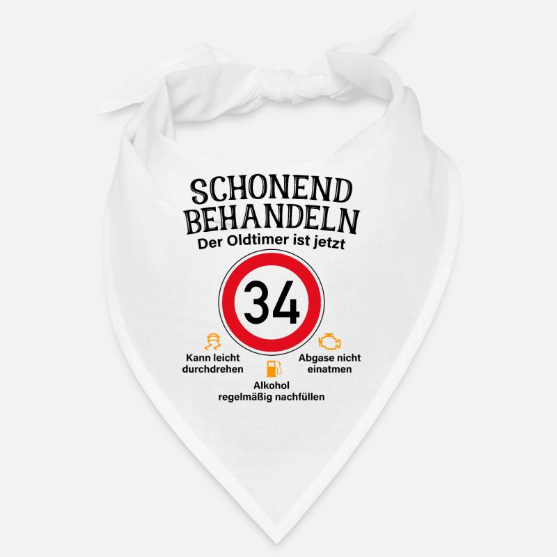 34. Geburtstag Schonend Behandeln Oldtimer Ist 34 Bandana