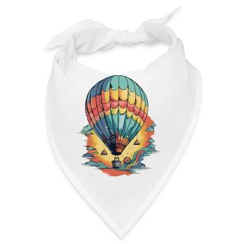Heißluftballon und Sonnenuntergang - Bandana - Weiß - Vorne