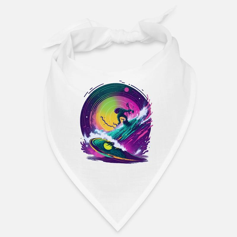 Galactic Vinyl Record Surfer - Bandana - blanc
