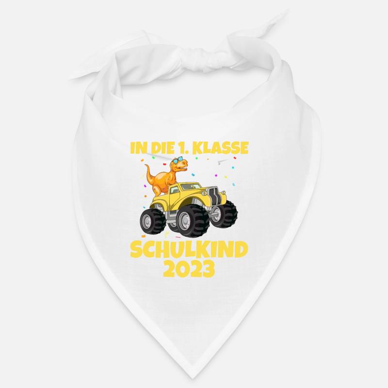Schulkind 2023 Monstertruck Dino Erste Klasse Eins Bandana