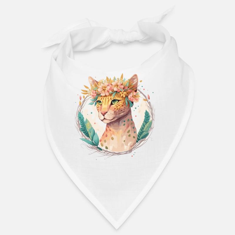 Mignon Ocicat Cat Fleur Couronne Chats Chaton Pet Chaton Bandana