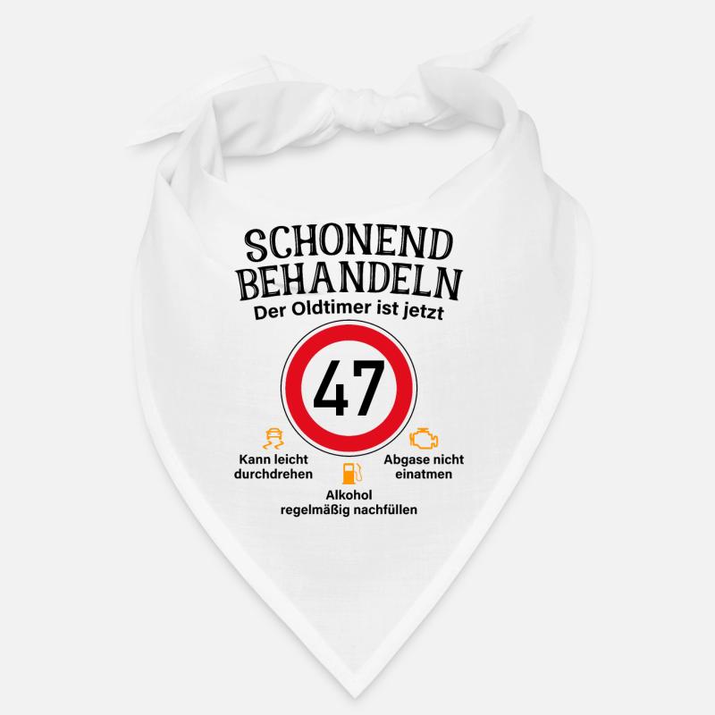 47. Geburtstag Schonend Behandeln Oldtimer Ist 47 - Bandana - Weiß