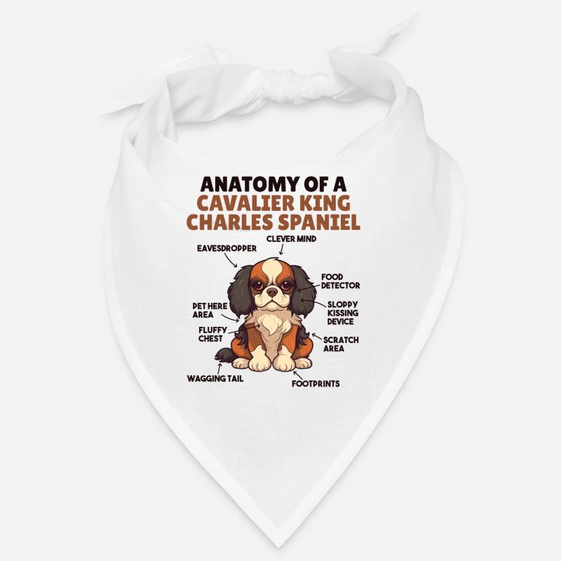 Hunde Erklärung Anatomy eines Cavalier King - Bandana - Weiß