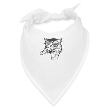 Straußenkopf Laufvogel Savanne - Bandana - Weiß - Vorne
