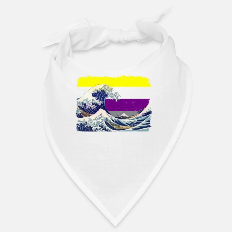 Non-binary Pride Flag Great Wave off Kanagawa Bandana