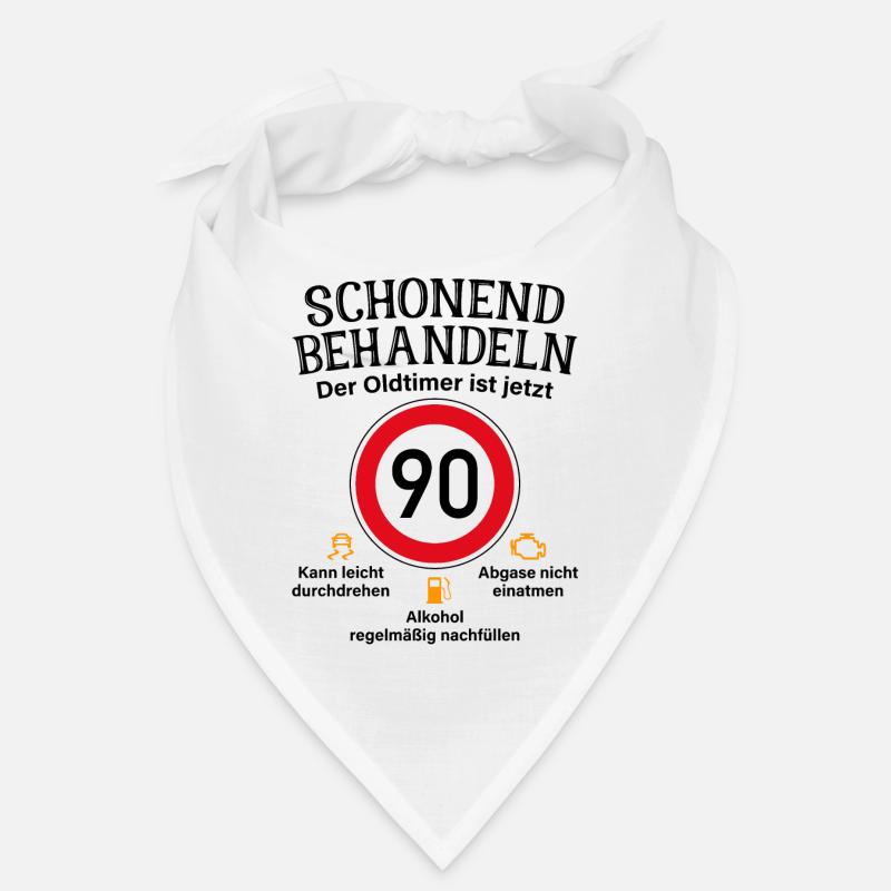 90. Geburtstag Schonend Behandeln Oldtimer Ist 90 - Bandana - Weiß