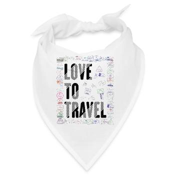 Reiselust Stempel Flug Reisen Urlaub Kreuzfahrt - Bandana - Weiß - Vorne