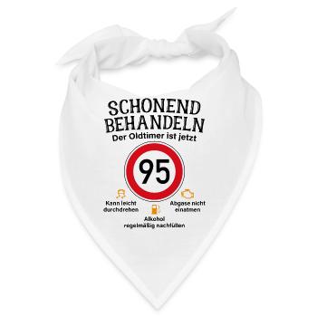 95. Geburtstag Schonend Behandeln Oldtimer Ist 95 - Bandana - Weiß - Vorne