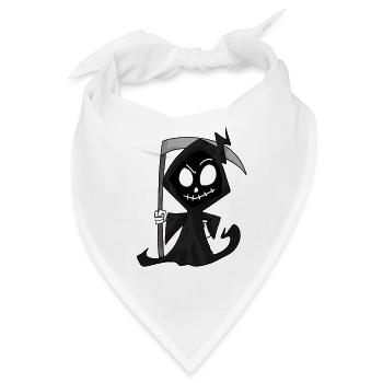 Sensenmann mit Sense - Halloween - Bandana - Weiß - Vorne