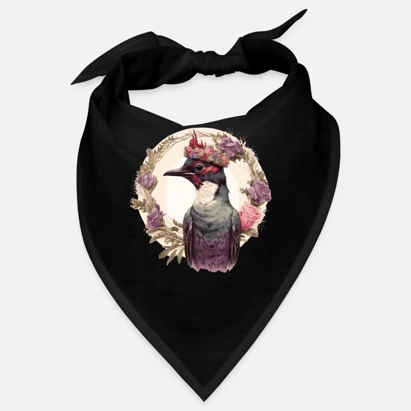 Aquarelle Pic Oiseau Fleur Couronne Oiseaux de compagnie Bandana